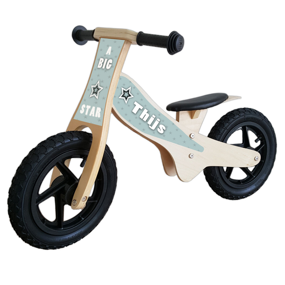 Loopfiets met naam Big Star Houten loopfietsen standaard met naam